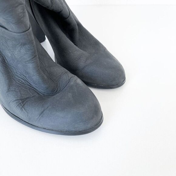 Aldo Womens Nubuck Leather Block Heel Slouchy Ankle Booties Charcoal Size 8.5 - Picture 7 of 9